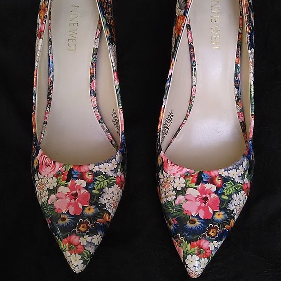 Nine West Shoes - Nine West Floral Pumps Stilettos "Flax" SZ 8M